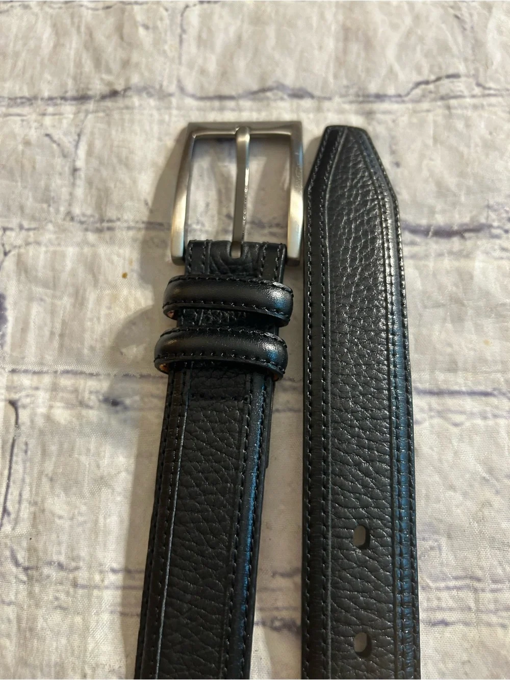 JOHNSTON & MURPHY BLACK PEBBLE GRAIN & 346 BROOKS BROTHERS CROC BELTS 38/40